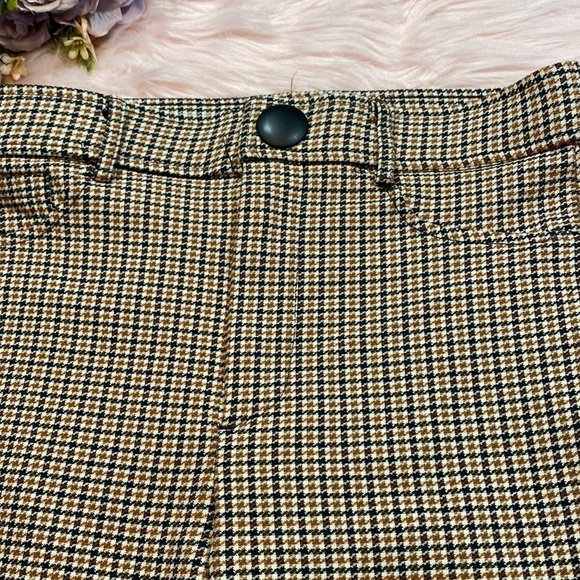Zara Houndstooth High Rise Tan Jeggings sz M - Picture 5 of 11
